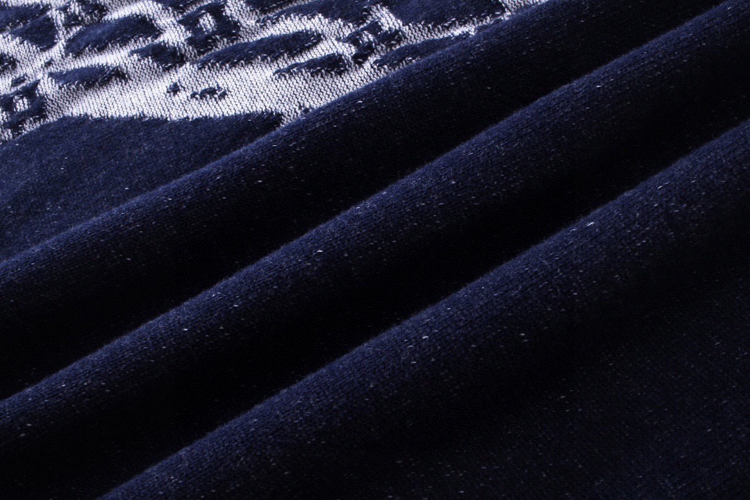 路易威登/Louis Vuitton 夏季新款 航海渔网提花针织圆领短袖 蓝色