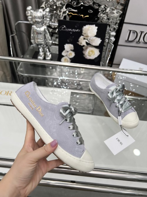 Dior Lucky Sneakers in Nude Satin with Diorior Paris Logo, Women's Size 35-41