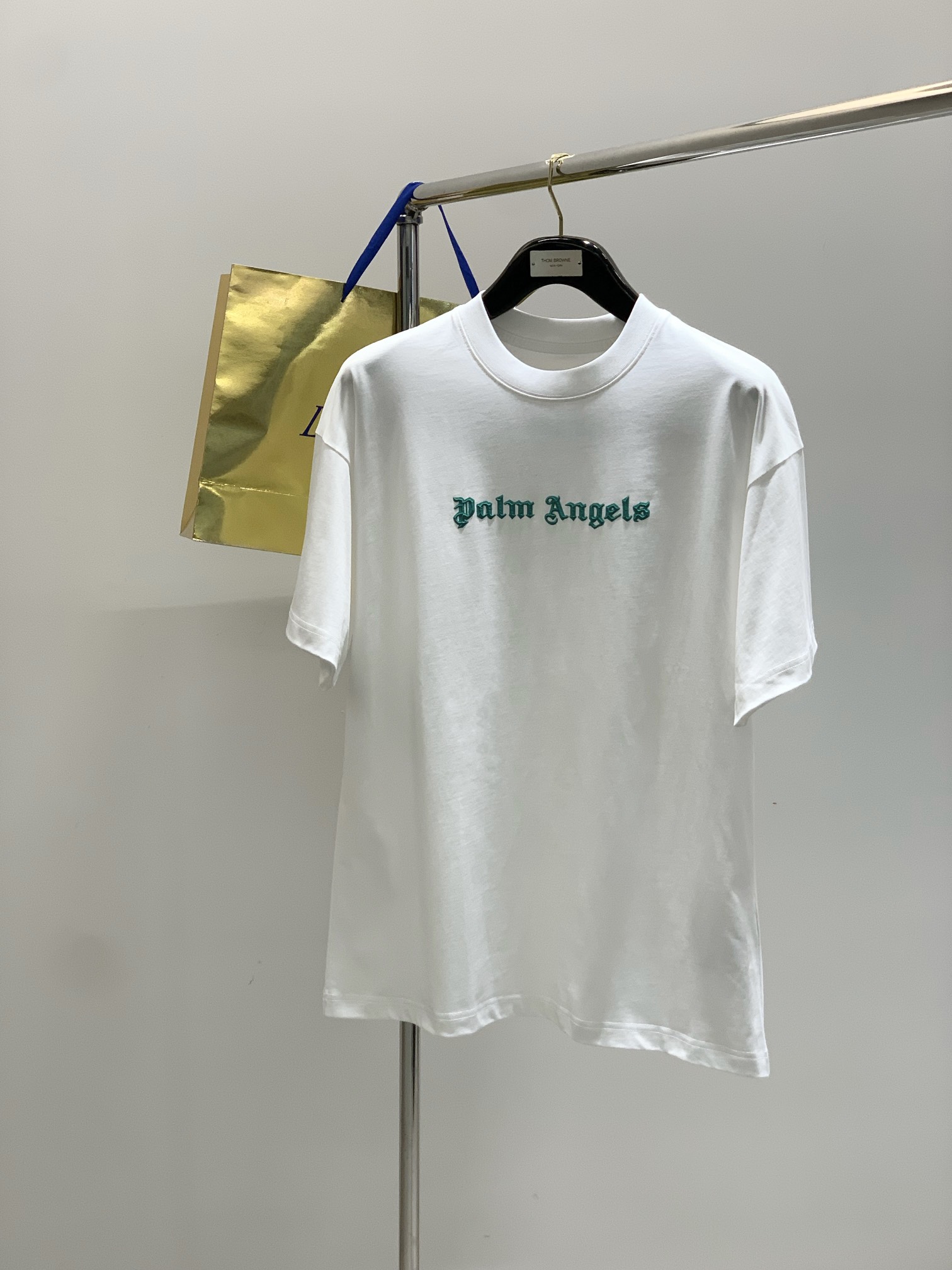 2025SS Palm Angels Fashion Short-Sleeved T-Shirts with Top-Printing Logo, European Cotton, Face-to-Face Sales