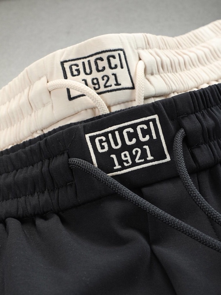 🔥Gucci 古奇2025春夏新款原单男士休闲裤 简洁时尚百搭卫裤 官网同步 高端品质 ✨✨两侧拼接织带