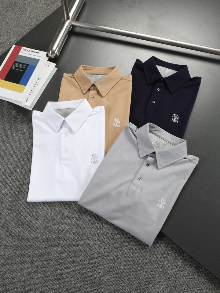 🔥Brunello Cucinelli BC2025春夏新款男士短袖翻领T恤Polo衫，众多明星都爱穿的
