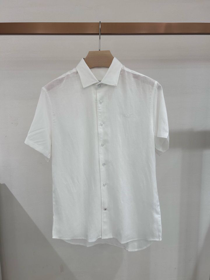 🔥Loro Piana 诺悠翩雅lp。 SS25 春夏男装新品亚麻质地系列时尚商务休闲百搭男士短袖衬衫，