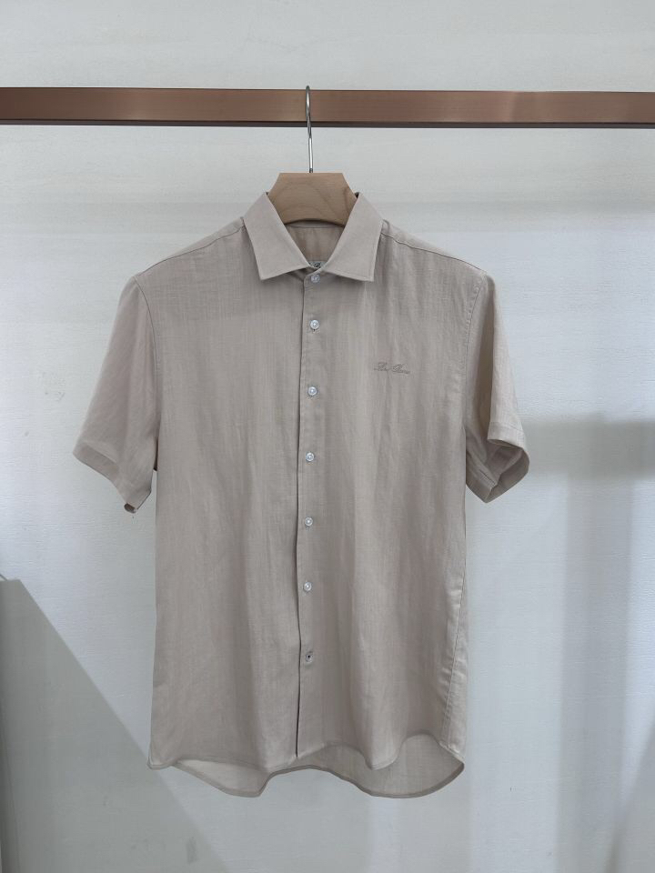 🔥Loro Piana 诺悠翩雅lp。 SS25 春夏男装新品亚麻质地系列时尚商务休闲百搭男士短袖衬衫，