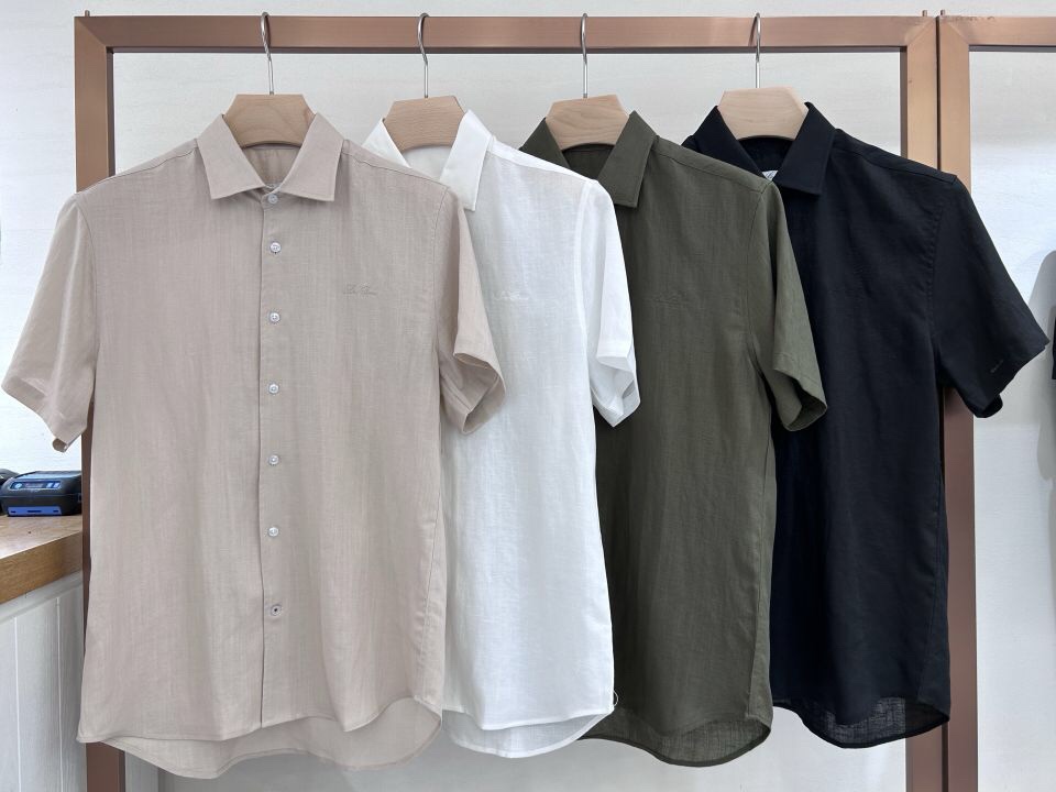 🔥Loro Piana 诺悠翩雅lp。 SS25 春夏男装新品亚麻质地系列时尚商务休闲百搭男士短袖衬衫，