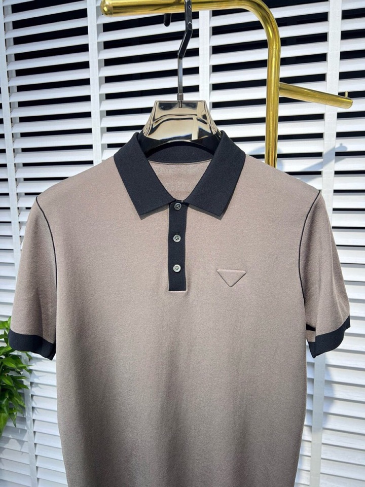 🔥Prada 普拉达超细伊力特短袖翻领T恤Polo衫，针织面料，更柔 更细 弹力足不变形 是会呼吸的面料