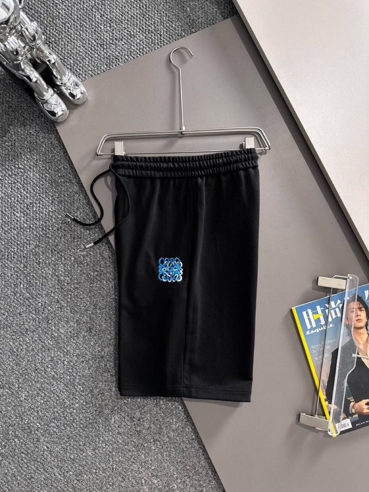 🔥LOEWE 罗意威2025ss经典字母刺绣短裤 爆款定制棉质面料 采用立体绣花工艺 立体清晰可见 面料