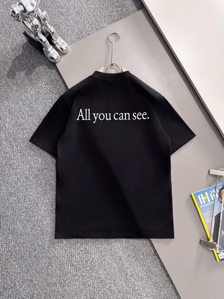 🔥BALENCIAGA 巴黎世家25ss新款短袖圆领T恤，男女同款情侣款，定制260克100％双纱纯棉面