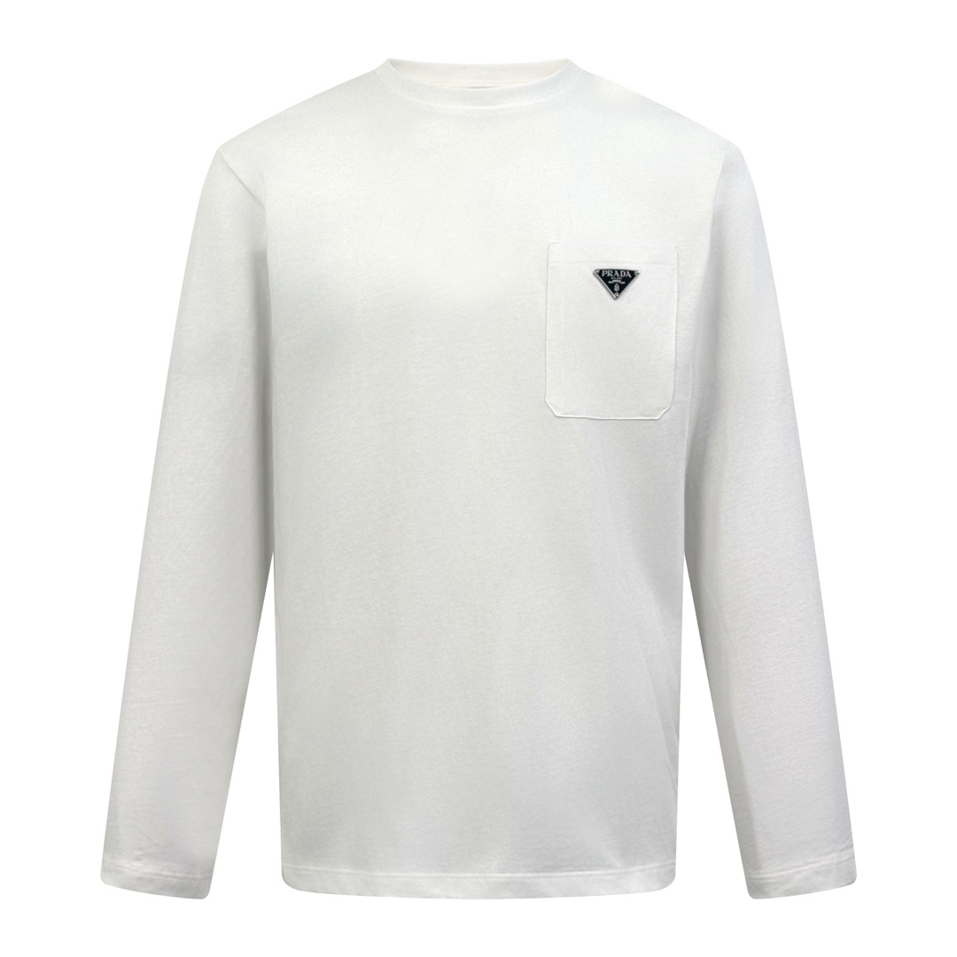 NO:422764,.Prada triangle pocket long sleeves Custom silk silk smooth cotton plain silk breathable and refreshing comfortable skin The iconic Prada triangle embellishes the chest to highlight the brand charm The pocket design is cleverly integrated The pocket style exudes unique charm The minimalist design shocks your vision The luxury with a low-key attitude Craft 1 adopts imported special aircraft infrared positioning 'Prada triangle logo' with more accurate positioning Firm and solid Craft 2: The fabric is washed, the texture is better, not easy to deform, not easy to shrink, not easy to fade, maintaining long-term beauty Customization of auxiliary materials 1:1 Prada coated enamel metal triangle Customization 1:1 Prada trademark Size Loose style S M L XL Exclusive,,prada,alexander wang19860909.Prada 三角标口袋长袖 定制丝韵柔滑棉平纹绸 透气清爽 舒适贴肤 标志性Prada三角标点缀胸前 彰显品牌魅力 加以口袋设计巧妙融合 口袋风情散发独特魅力 以极简设计 震撼你的视觉 以低调的姿态彰显奢华 工艺1采用进口专机红外线定位“Prada三角标” 位置更为精准 牢固结实 工艺2: 面料都经过浇洗 手感质感更佳 不易变形 不易缩水 不易褪色 保持长久的美观 辅料定制1:1 Prada涂珐琅金属三角形 定制1:1 Prada商标 版型 宽松版型 尺码 S M L XL 独家专供,,prada,alexander wang,Men's clothing