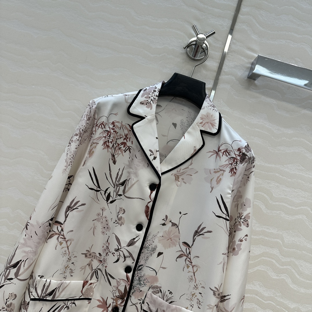 MissD Silk Pyjamas: First-Order Exclusive Women’s Suit with Elegant Floral Design - 图片 2