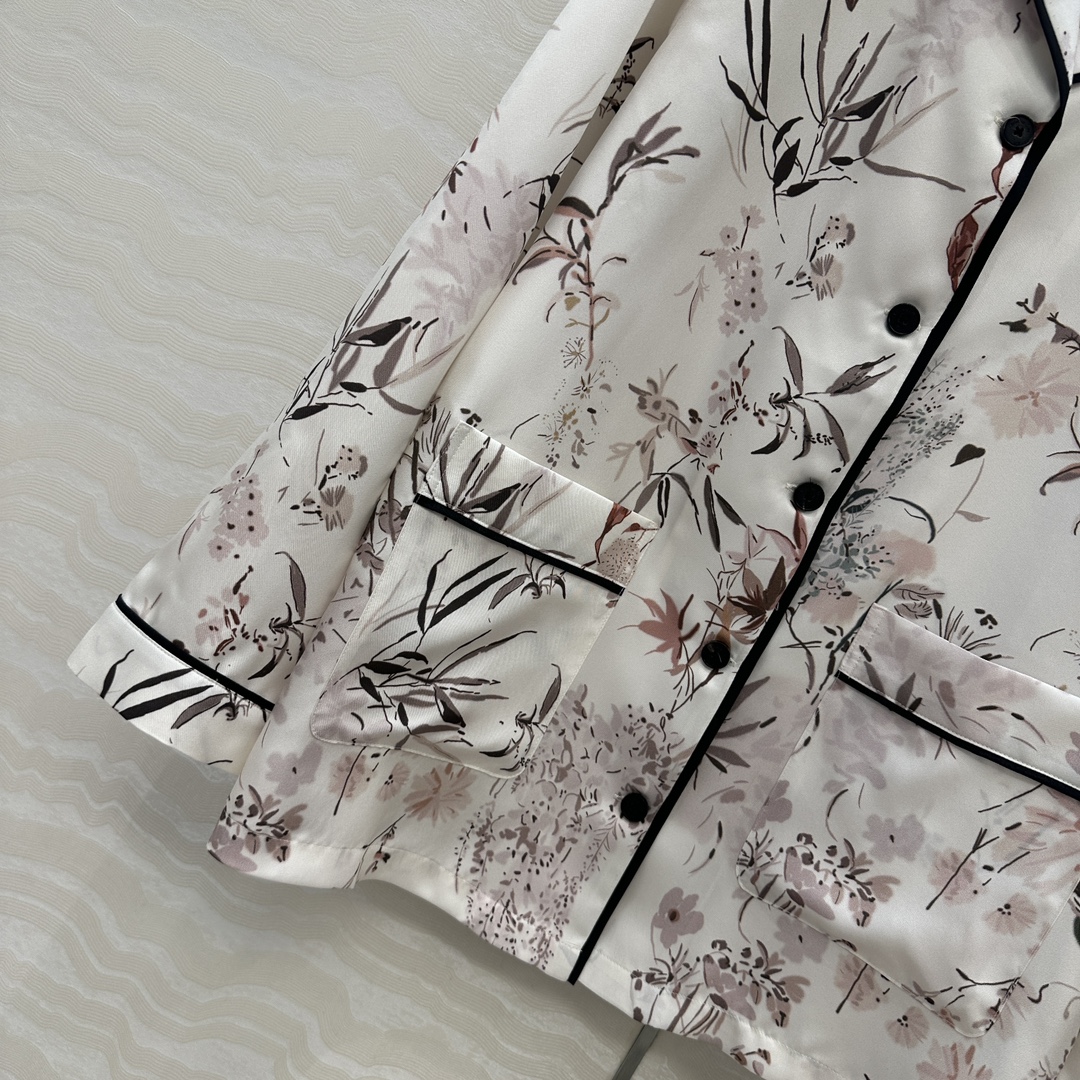MissD Silk Pyjamas: First-Order Exclusive Women’s Suit with Elegant Floral Design - 图片 5