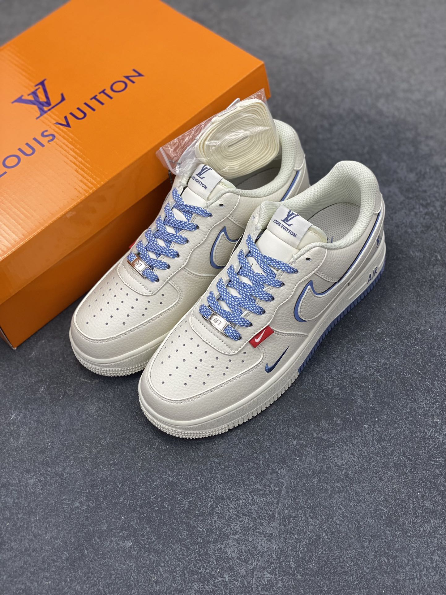 图片[8]-NIke Air Force 1 \’07 Low “LV联名”空军一号 低帮 运动鞋 休闲鞋 折边针车 工艺难度大 原楦头原纸板 原装鞋盒 定制五金配件 内置全掌气垫 原厂鞋底 货号：CS5288-018 尺码：36 36.5 37.5 38 38.5 39 40 40.5 41 42 42.5 43 44 44.5 45-选品中心