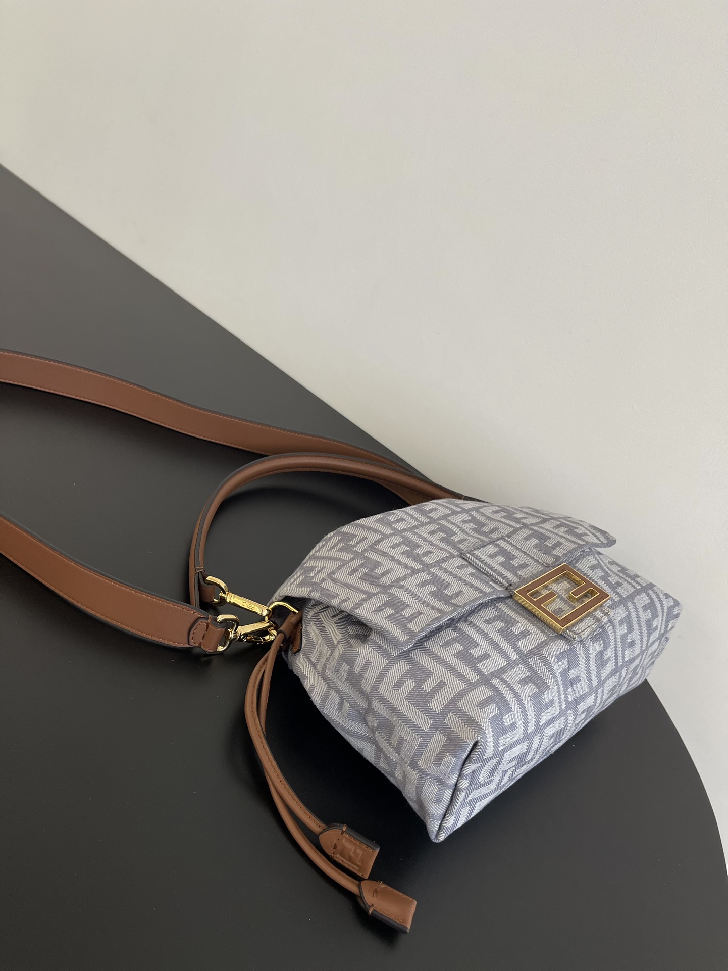 Fendi Denim Mama Baguette Bag with Double F Embroidery and Leather Straps 8 i1750747422 4592 2