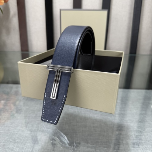 Tom Ford Reversible Leather Belt with Signature 'T' Buckle, 3.8cm Wide 1 Tom Ford Reversible Leather Belt with Signature 'T' Buckle, 3.8cm Wide