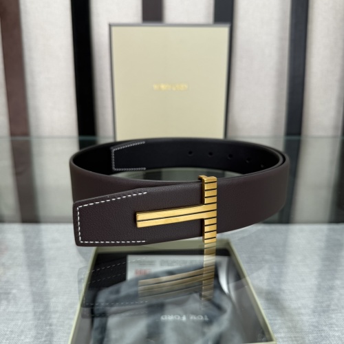 Tom Ford Reversible Leather Belt with Gold-Tone Buckle, 3.8cm Width 1 Tom Ford Reversible Leather Belt with Gold-Tone Buckle, 3.8cm Width