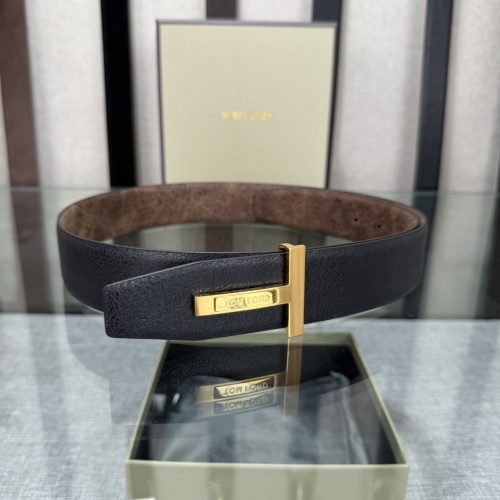 Tom Ford Reversible Leather Belt with Signature T Buckle - Stylish & Durable 1 Tom Ford Reversible Leather Belt with Signature T Buckle - Stylish & Durable