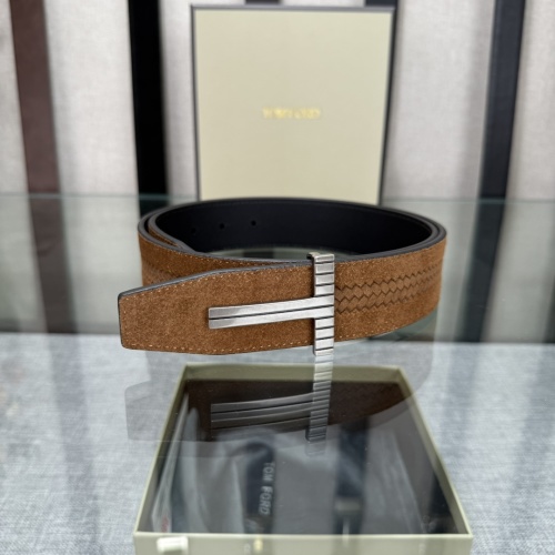 Tom Ford Reversible Leather Belt | Stylish Brown Suede with Silver Buckle 1 Tom Ford Reversible Leather Belt | Stylish Brown Suede with Silver Buckle