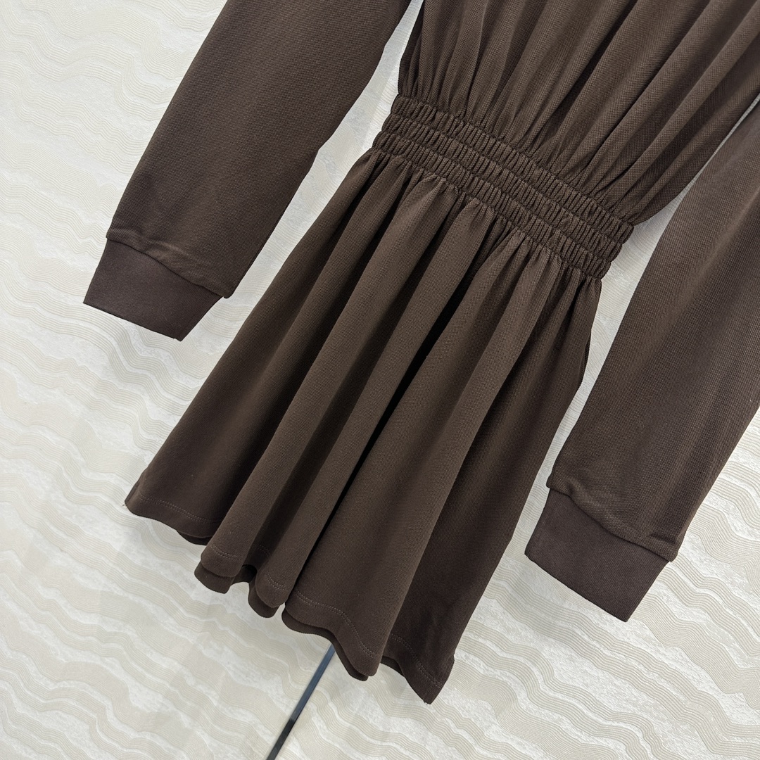 Stylish Cyborg-Recommended Chocolate Brown Embroidered Polo Dress for Women - 图片 5