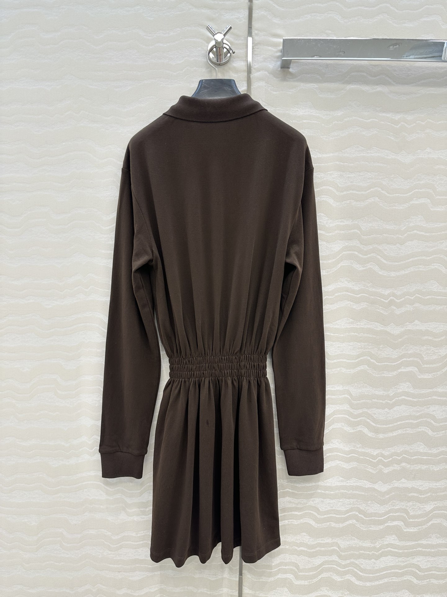 Stylish Cyborg-Recommended Chocolate Brown Embroidered Polo Dress for Women - 图片 9