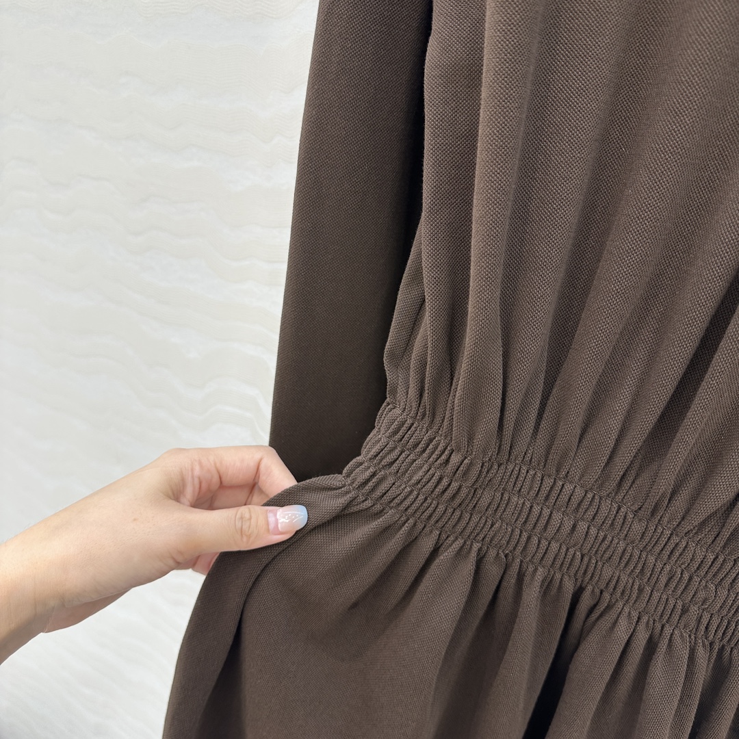 Stylish Cyborg-Recommended Chocolate Brown Embroidered Polo Dress for Women - 图片 7