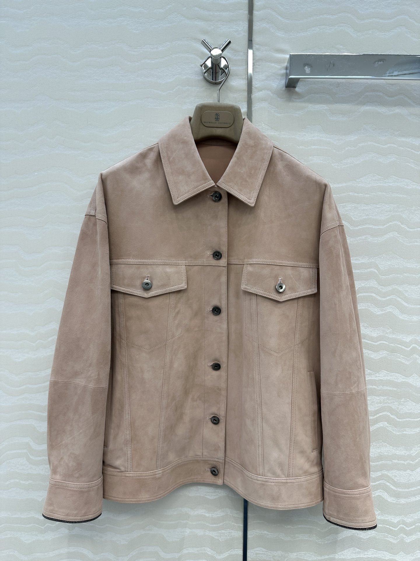 Elegant Velvet Jacket with Copper Chain Decorations for Women, High Quality Imported Suit - 图片 1