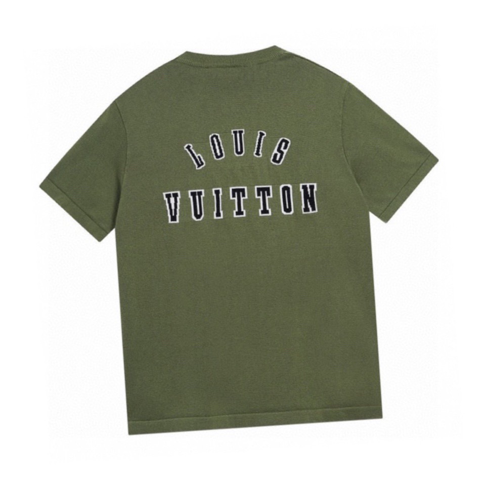 路易威登/Louis Vuitton 夏季新品 猎犬针织圆领毛衣短袖 墨绿