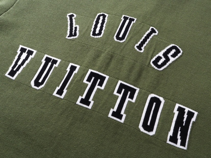 路易威登/Louis Vuitton 夏季新品 猎犬针织圆领毛衣短袖 墨绿