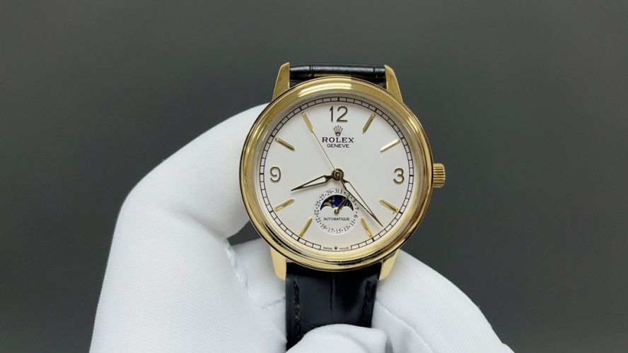 Rolex Cellini Moonphase Gold-Tone and Leather Strap Men's Watch 40mm 1 Rolex Cellini Moonphase Gold-Tone and Leather Strap Men's Watch 40mm