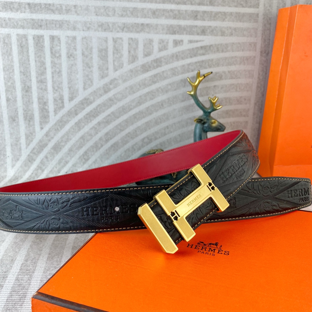 爱马仕💕 特种皮腰带系列 ，原厂五金精品不锈钢扣，手感柔软舒适 宽3.8CM。