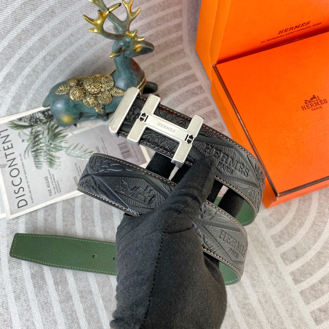 爱马仕💕 特种皮腰带系列 ，原厂五金精品不锈钢扣，手感柔软舒适 宽3.8CM。