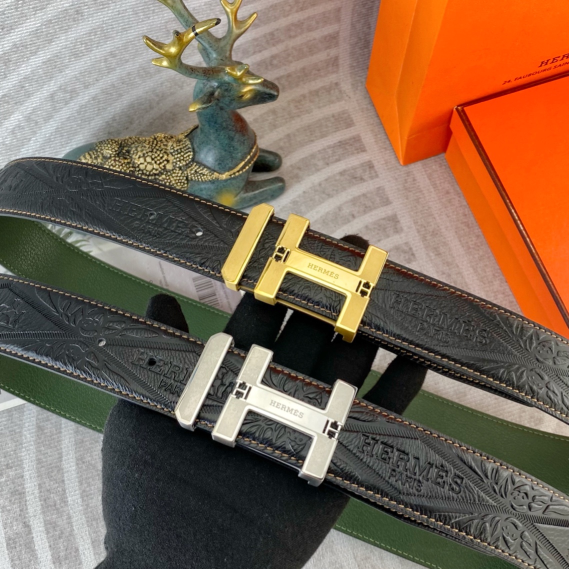 爱马仕💕 特种皮腰带系列 ，原厂五金精品不锈钢扣，手感柔软舒适 宽3.8CM。