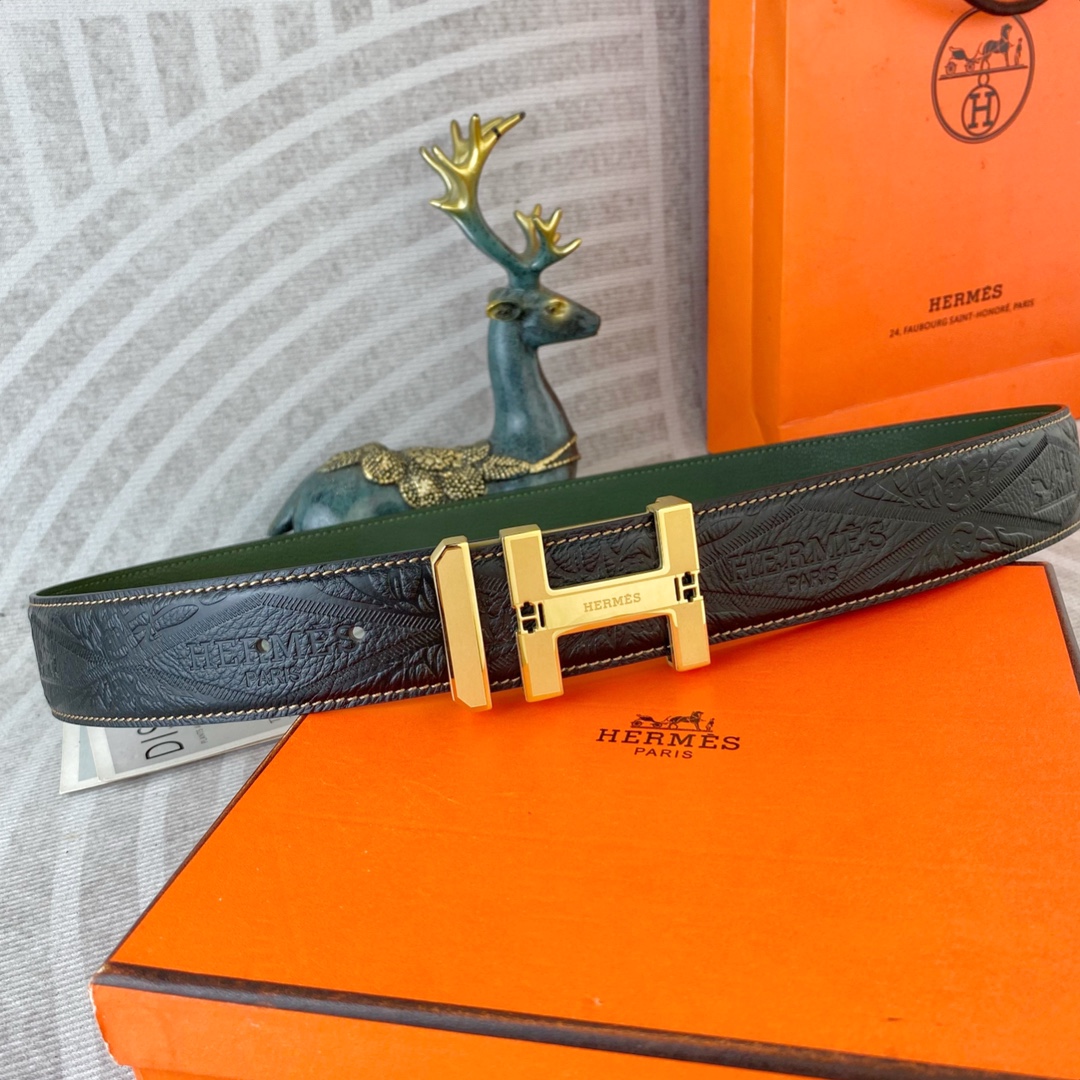 爱马仕💕 特种皮腰带系列 ，原厂五金精品不锈钢扣，手感柔软舒适 宽3.8CM。