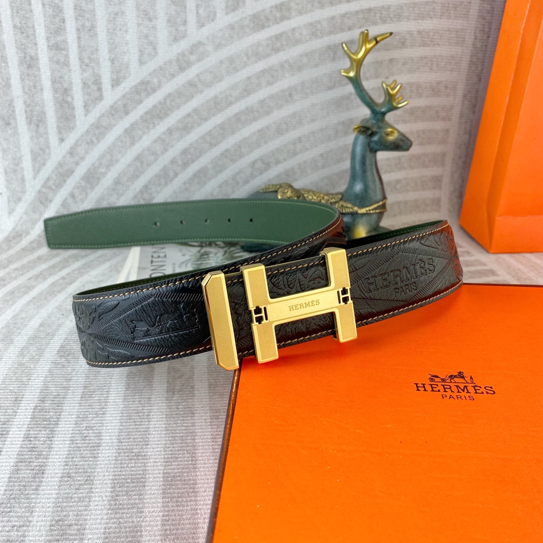 爱马仕💕 特种皮腰带系列 ，原厂五金精品不锈钢扣，手感柔软舒适 宽3.8CM。