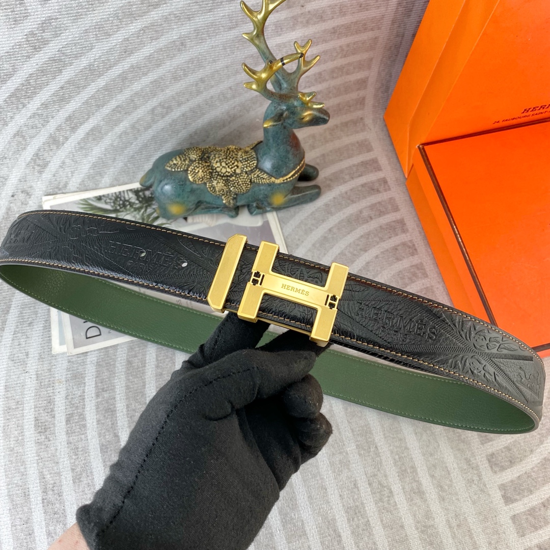 爱马仕💕 特种皮腰带系列 ，原厂五金精品不锈钢扣，手感柔软舒适 宽3.8CM。