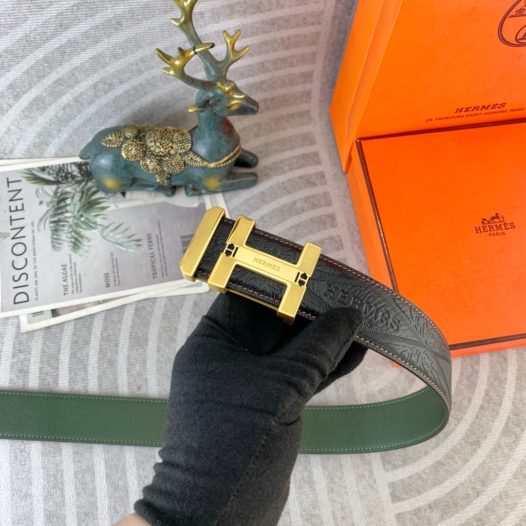 爱马仕💕 特种皮腰带系列 ，原厂五金精品不锈钢扣，手感柔软舒适 宽3.8CM。
