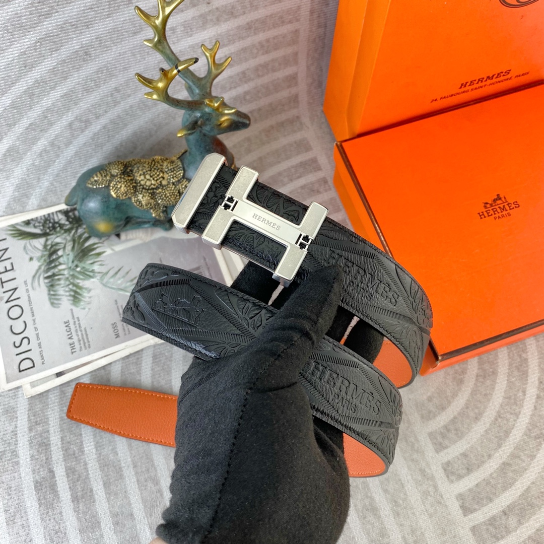 爱马仕💕 特种皮腰带系列 ，原厂五金精品不锈钢扣，手感柔软舒适 宽3.8CM。