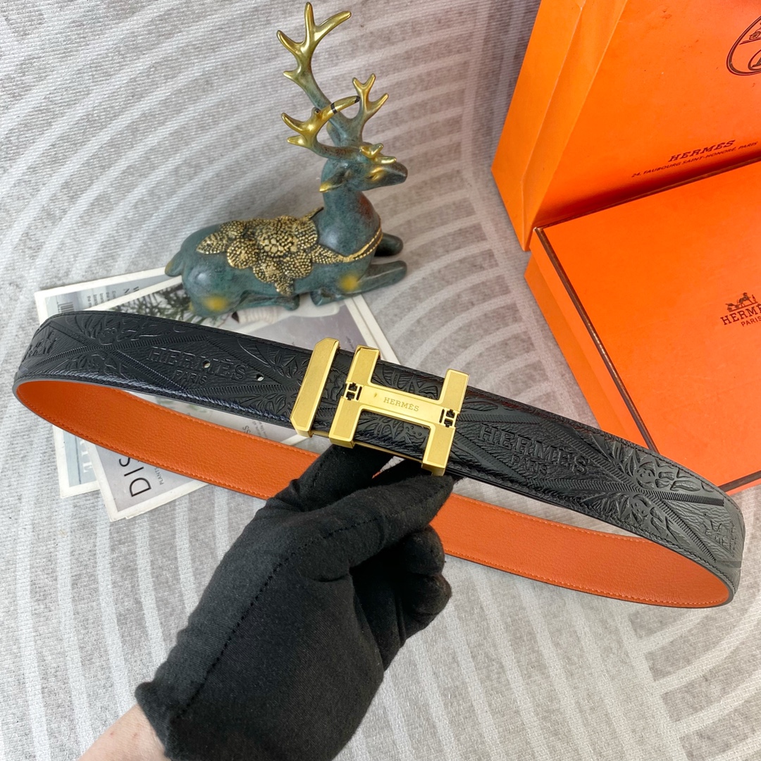 爱马仕💕 特种皮腰带系列 ，原厂五金精品不锈钢扣，手感柔软舒适 宽3.8CM。