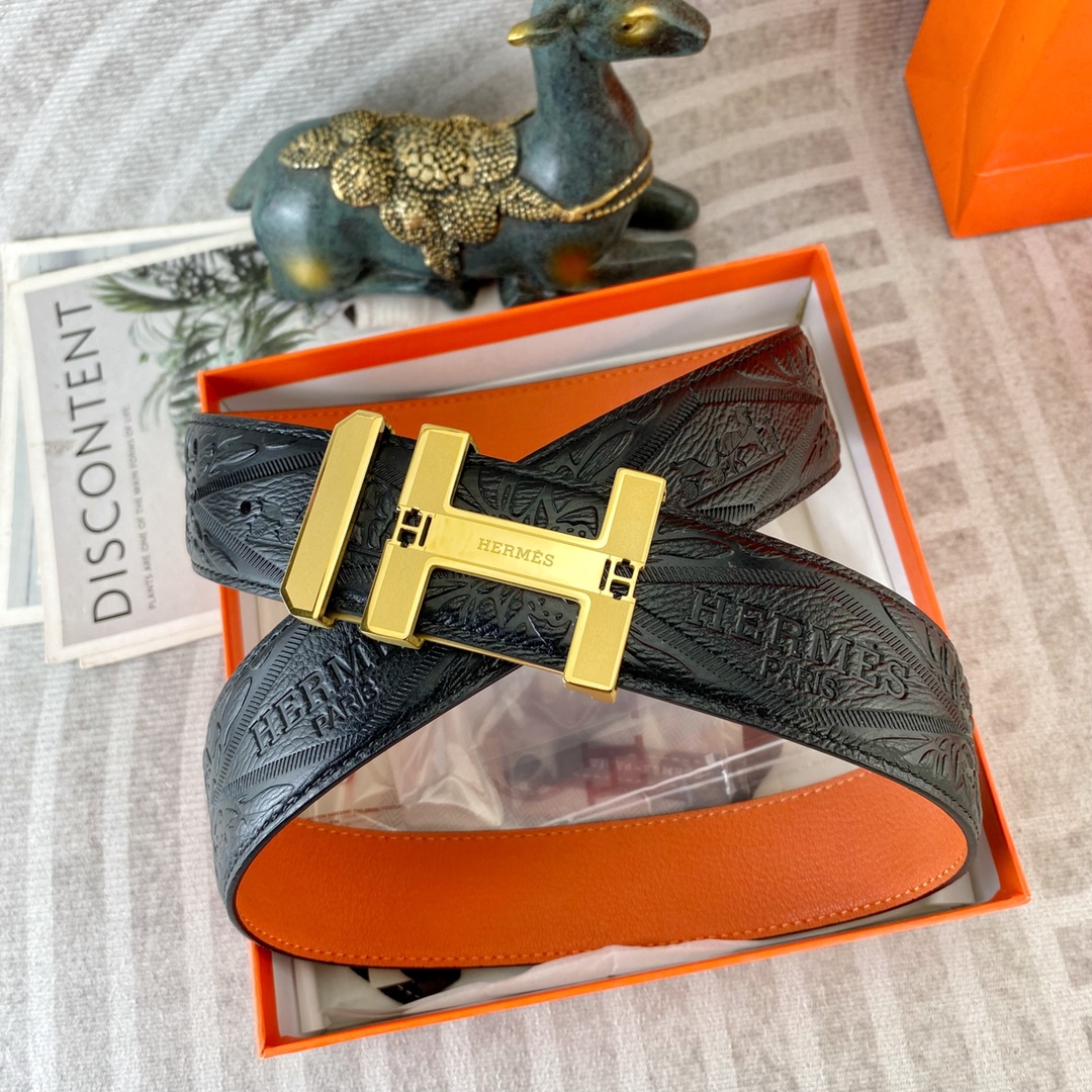 爱马仕💕 特种皮腰带系列 ，原厂五金精品不锈钢扣，手感柔软舒适 宽3.8CM。