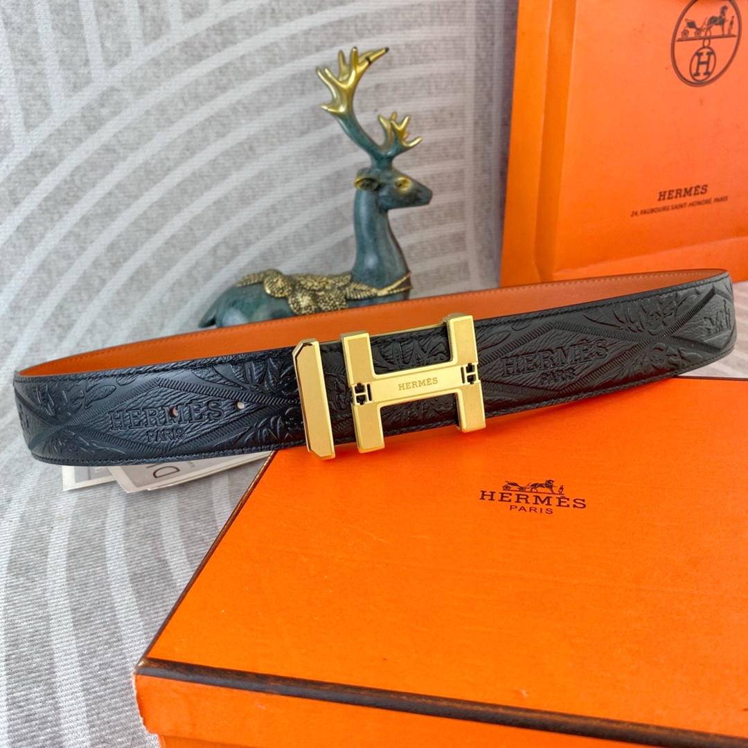 爱马仕💕 特种皮腰带系列 ，原厂五金精品不锈钢扣，手感柔软舒适 宽3.8CM。