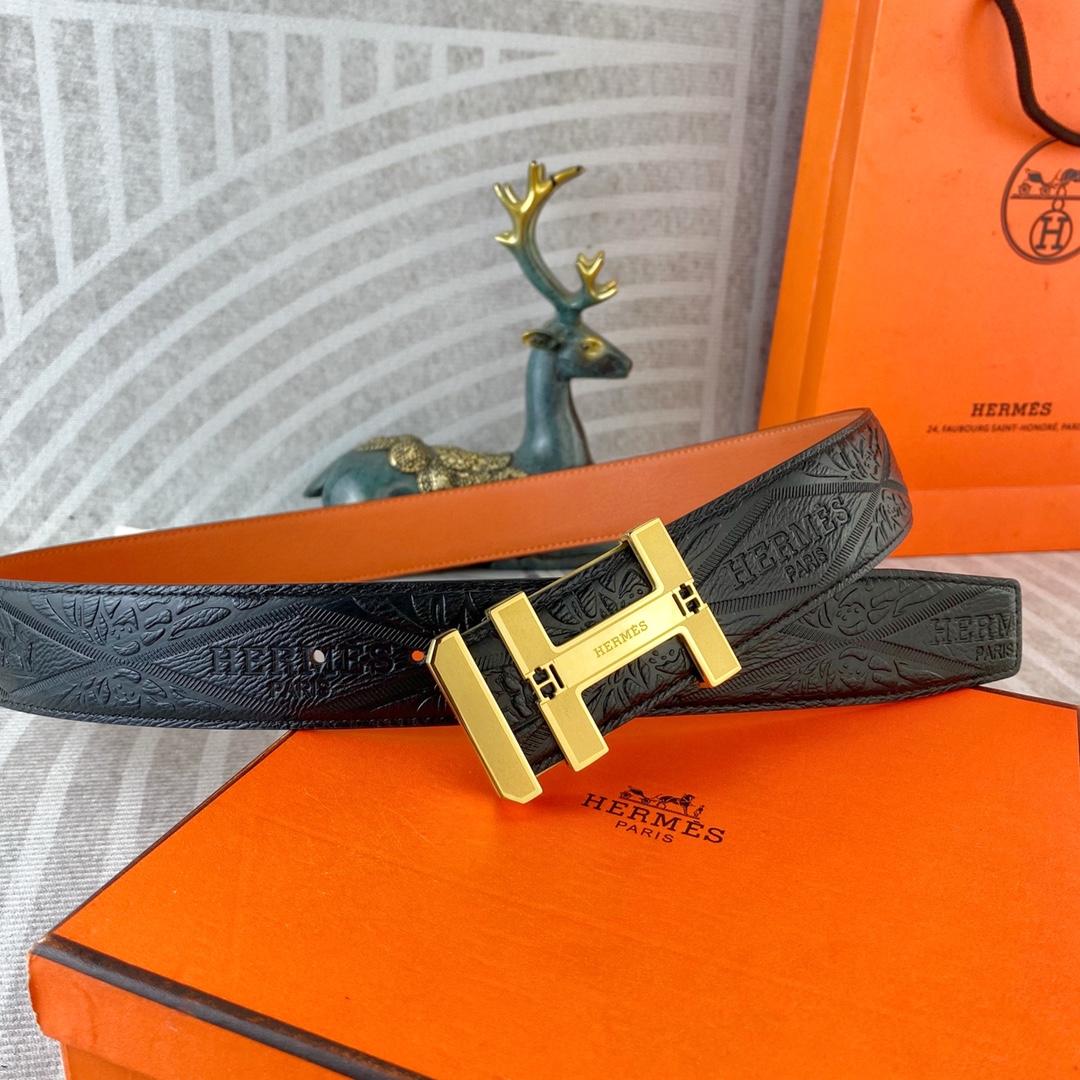 爱马仕💕 特种皮腰带系列 ，原厂五金精品不锈钢扣，手感柔软舒适 宽3.8CM。