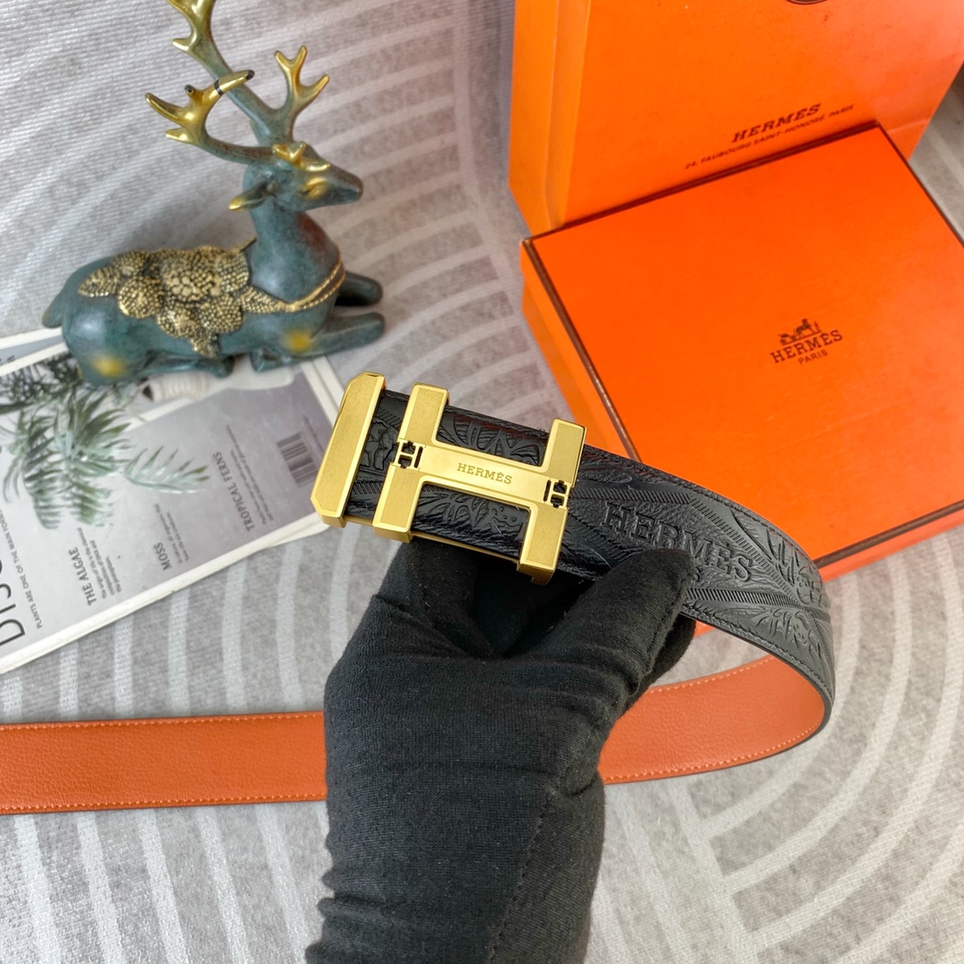 爱马仕💕 特种皮腰带系列 ，原厂五金精品不锈钢扣，手感柔软舒适 宽3.8CM。