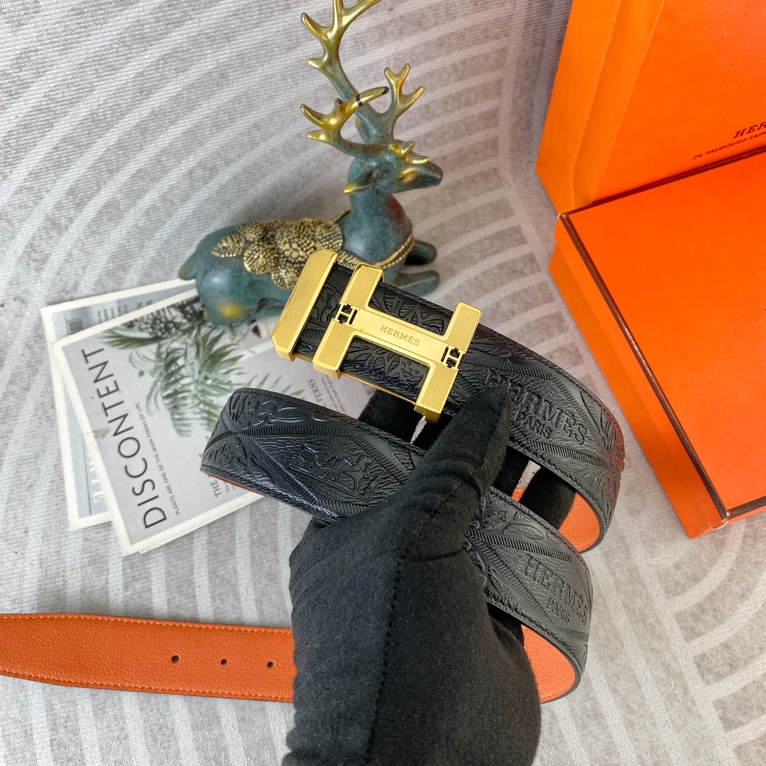 爱马仕💕 特种皮腰带系列 ，原厂五金精品不锈钢扣，手感柔软舒适 宽3.8CM。