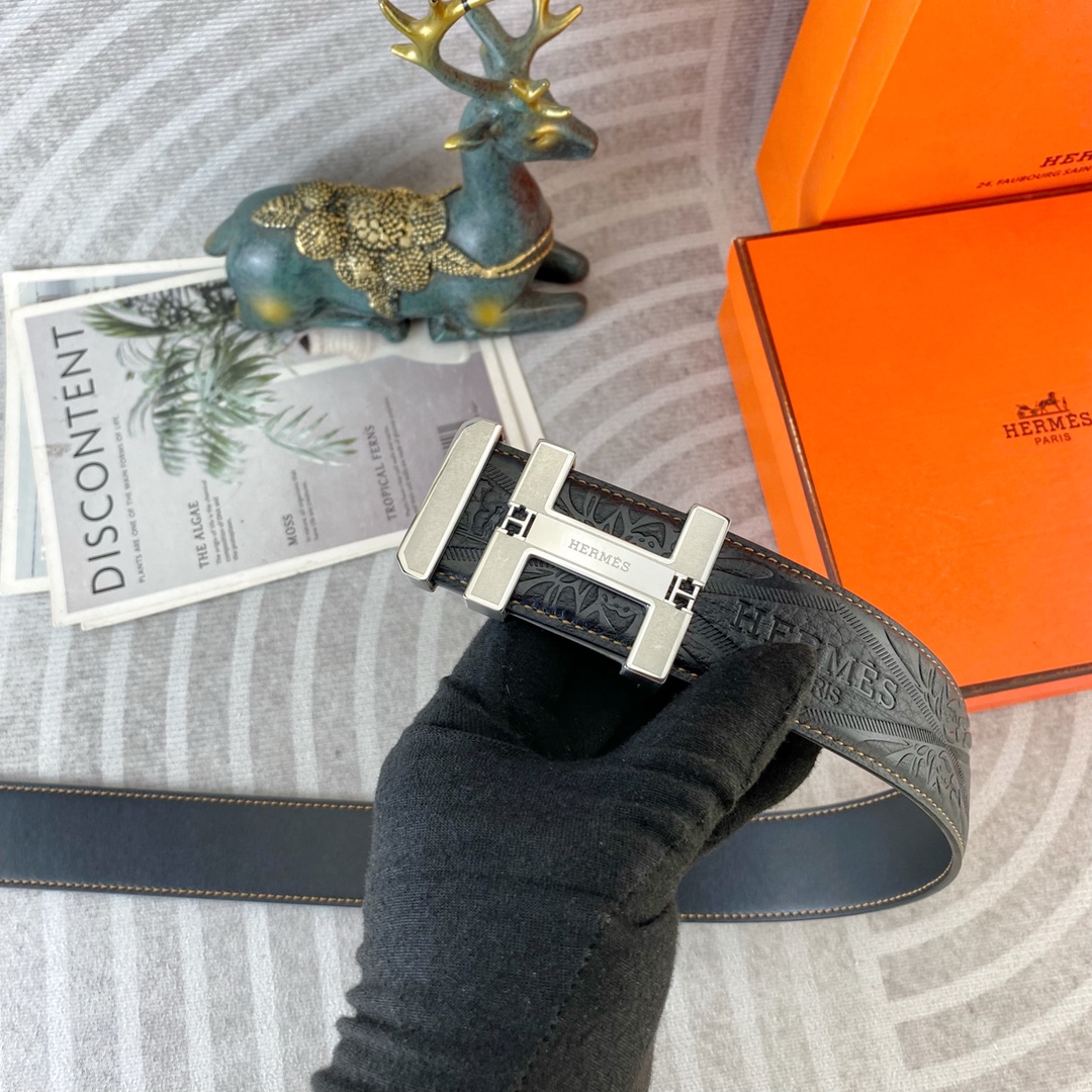 爱马仕💕 特种皮腰带系列 ，原厂五金精品不锈钢扣，手感柔软舒适 宽3.8CM。