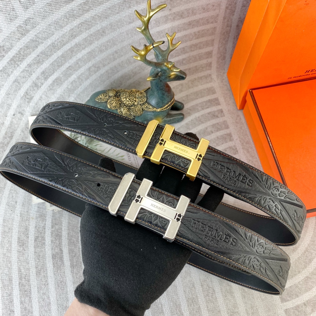 爱马仕💕 特种皮腰带系列 ，原厂五金精品不锈钢扣，手感柔软舒适 宽3.8CM。