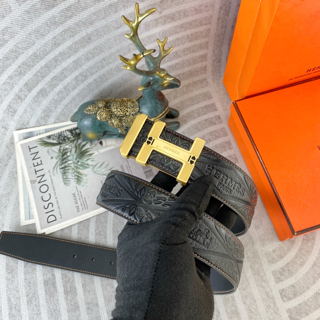 爱马仕💕 特种皮腰带系列 ，原厂五金精品不锈钢扣，手感柔软舒适 宽3.8CM。