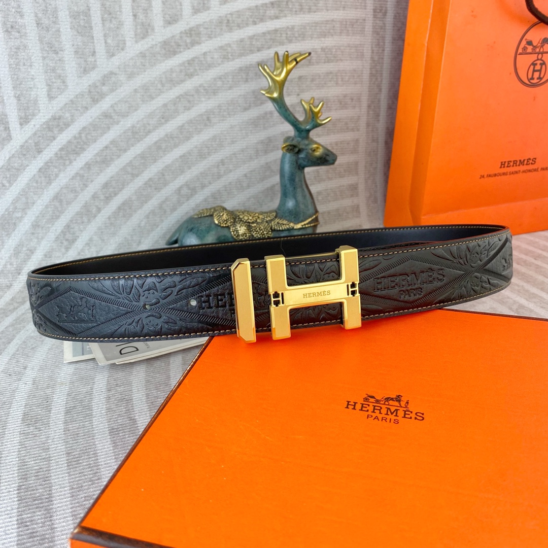 爱马仕💕 特种皮腰带系列 ，原厂五金精品不锈钢扣，手感柔软舒适 宽3.8CM。