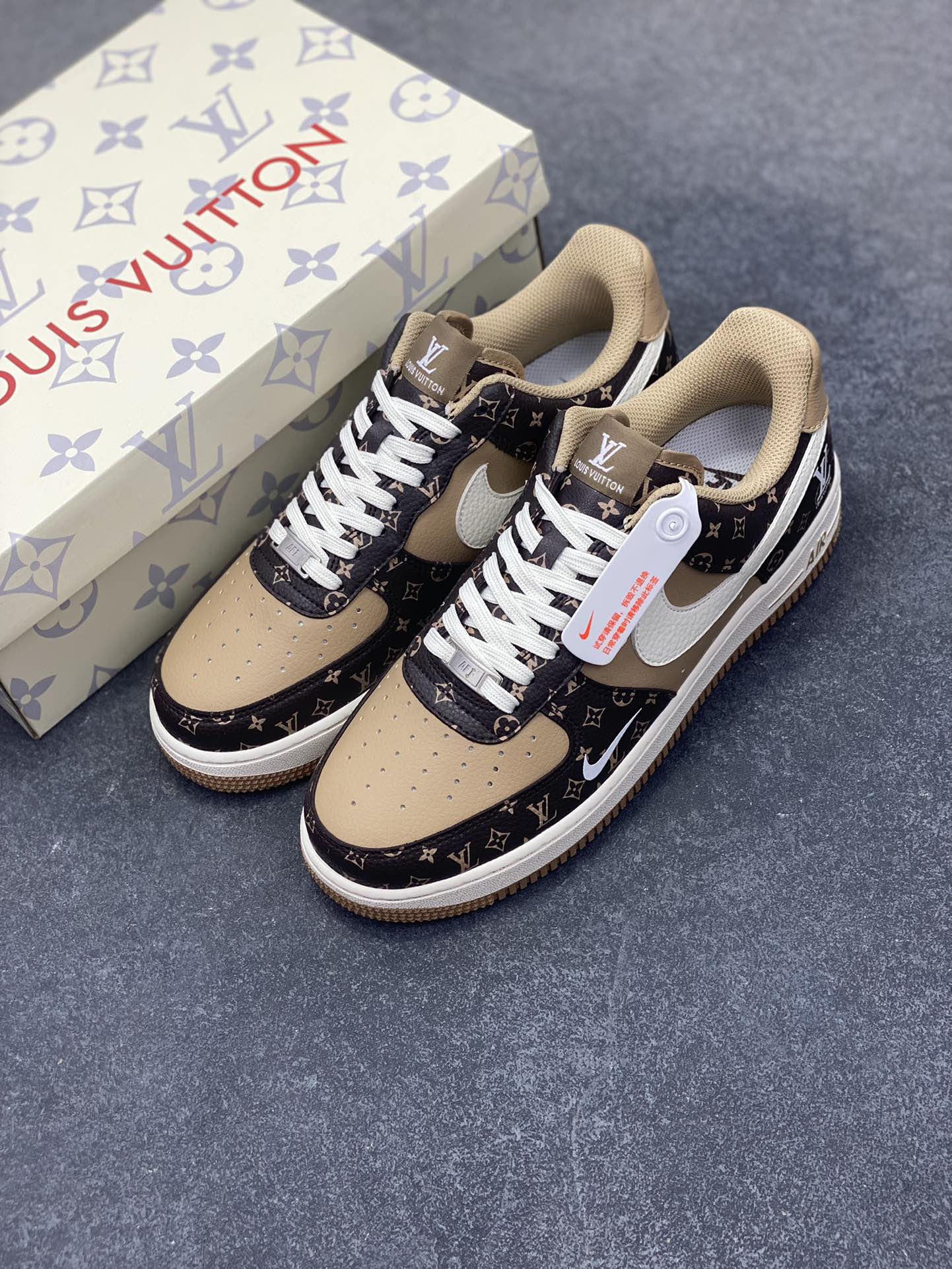 图片[8]-NIke Air Force 1 \’07 Low LV联名-咖啡棕小白勾 空军一号低帮 运动鞋 休闲鞋 折边针车 工艺难度大 原楦头原纸板 原装鞋盒 定制五金配件 内置全掌气垫 原厂鞋底 货号：LW9279-009 尺码：36 36.5 37.5 38 38.5 39 40 40.5 41 42 42.5 43 44 44.5 45-选品中心