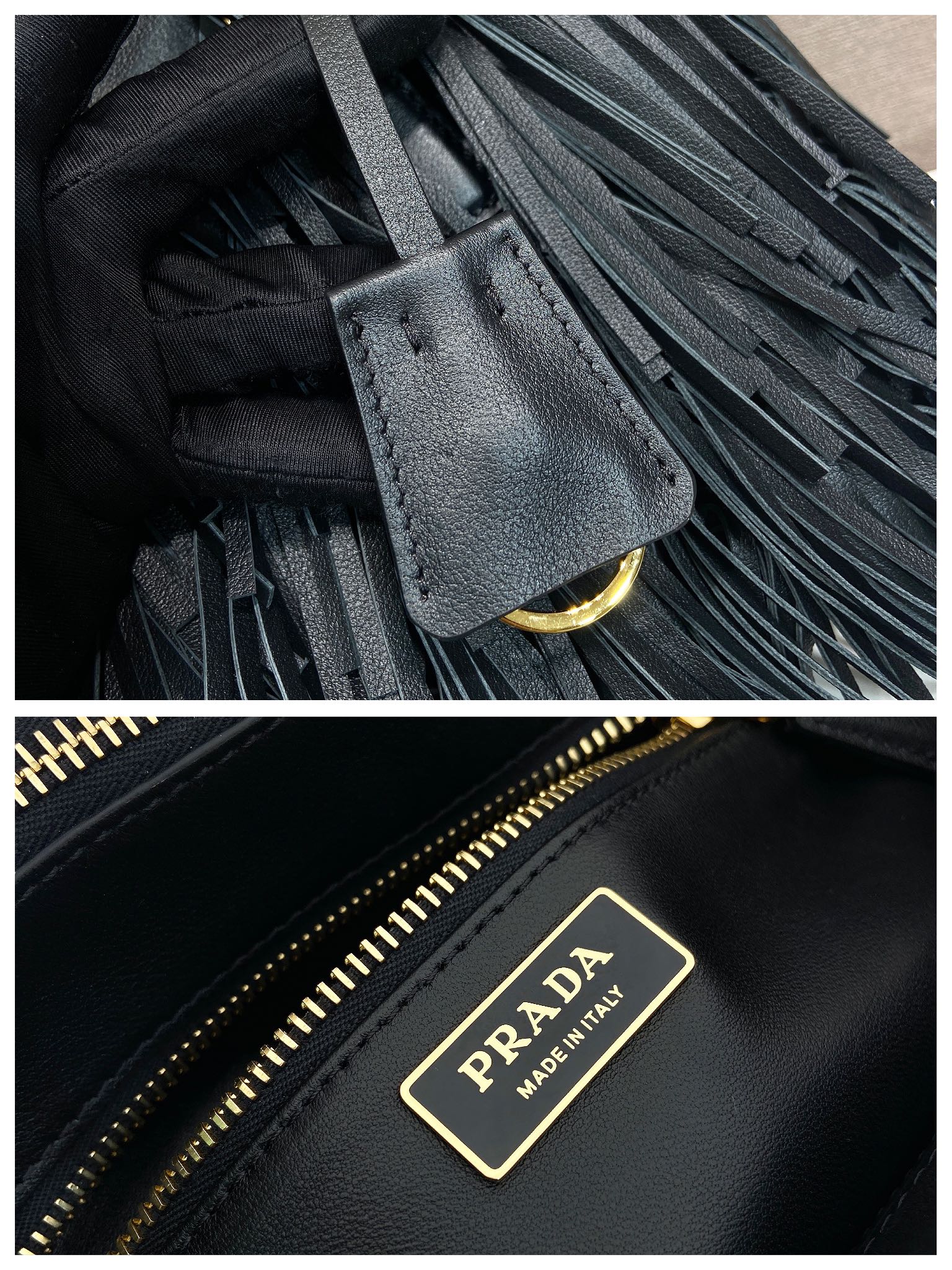 Elegant Leather Handbag with Tassel Design, Calf Leather, 24.5x18.5x11cm 10 i1750908293 313 0