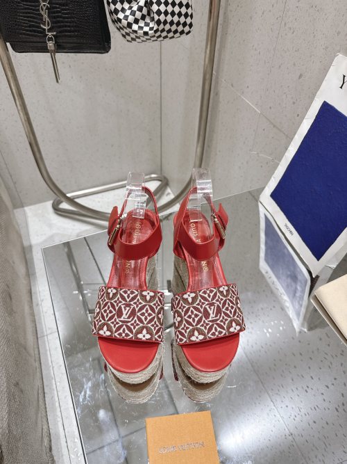 Louis Vuitton Maya Platform Espadrille Sandals - Monogram Canvas & Leather