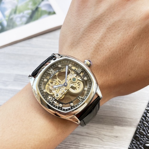 Cartier Men's Automatic Mechanical Watch with Leather Band and Mineral Glass 1 Cartier Men's Automatic Mechanical Watch with Leather Band and Mineral Glass