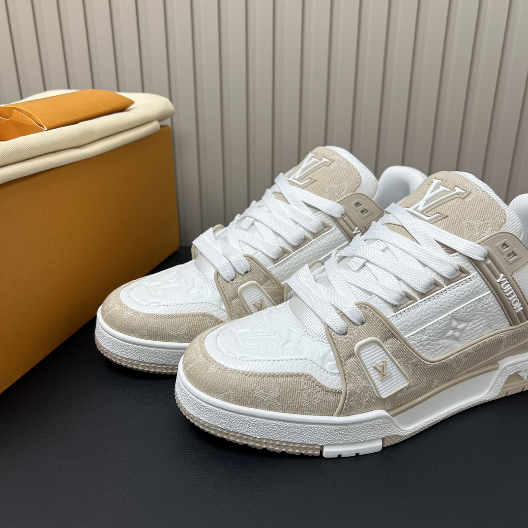 Louis Vuitton Trainer Sneaker Monogram Embossed Calf Leather White 6 i1750979389 887 4